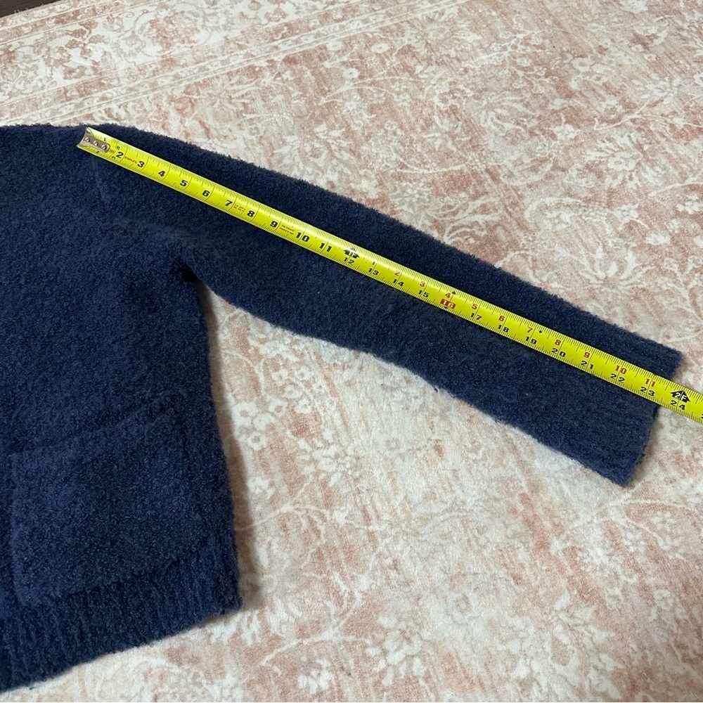 Cozy Fuzzy Blue Buttoned Cardigan - Picture 7 of 8